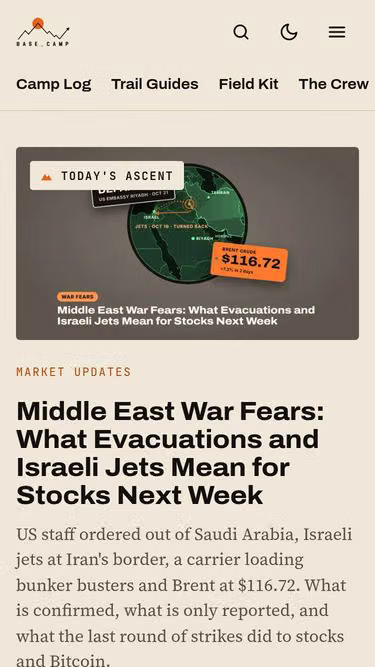 Screenshot of basecamp.markets