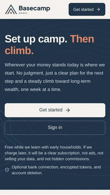 Screenshot of basecamp.money