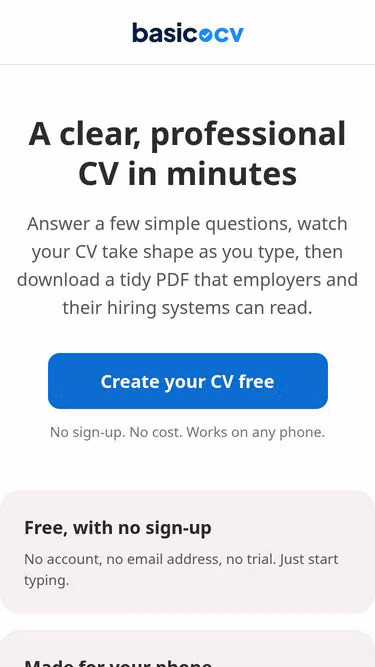 Screenshot of basic.cv