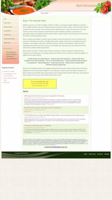 Screenshot of basil.info