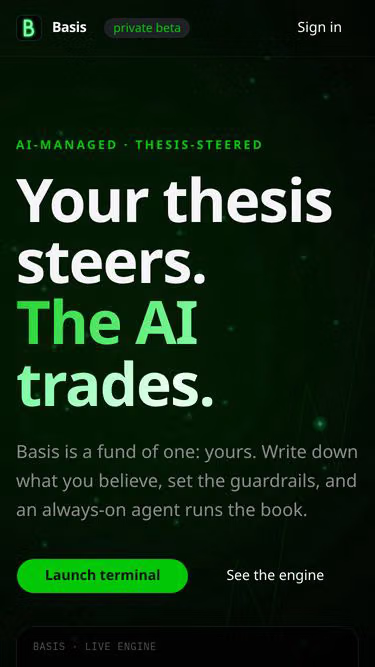 Screenshot of basis.broker