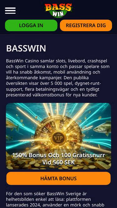Screenshot of basswin.se