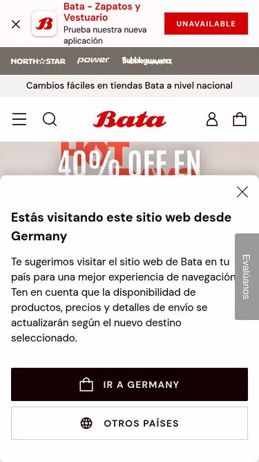 Screenshot of bata.com.co