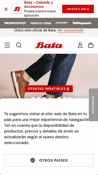 Screenshot of bata.com.pe