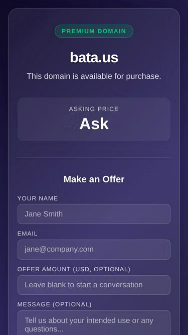 Screenshot of bata.us