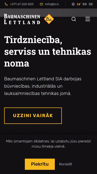 Screenshot of bauma.lv