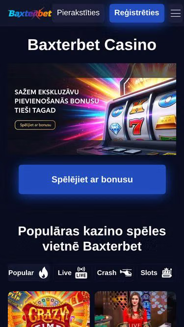 Screenshot of baxterbet.lv