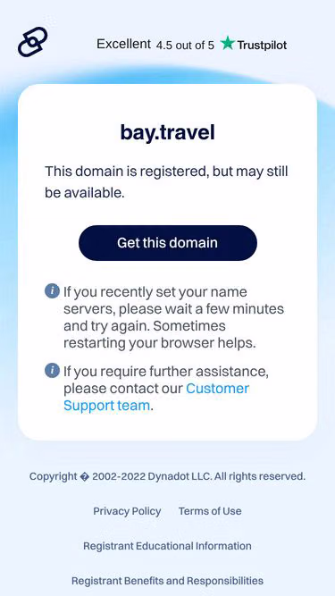Screenshot of bay.travel
