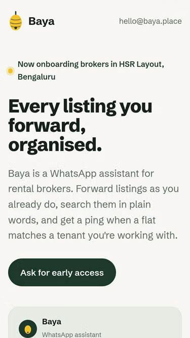 Screenshot of baya.place