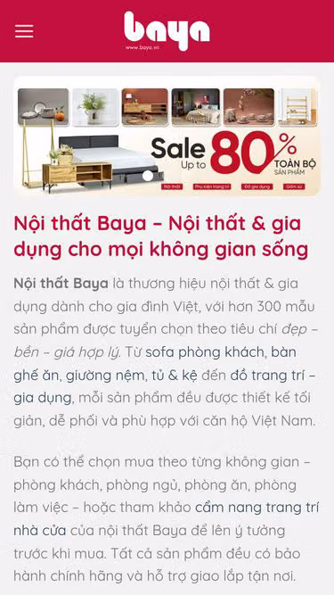 Screenshot of baya.vn