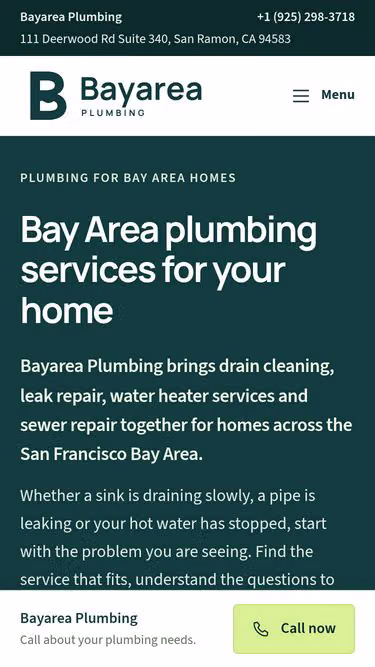 Screenshot of bayarea.plumbing