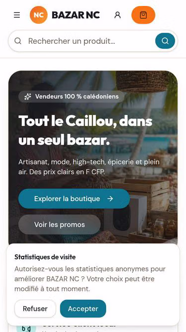 Screenshot of bazar.nc