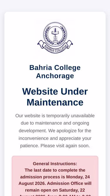Screenshot of bca.edu.pk