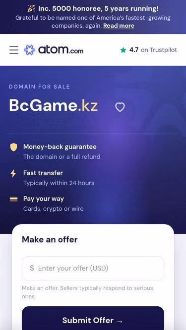 Screenshot of bcgame.kz