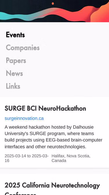 Screenshot of bci.events