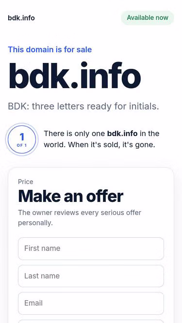 Screenshot of bdk.info