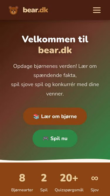 Screenshot of bear.dk