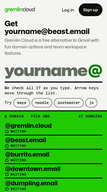 Screenshot of beast.email