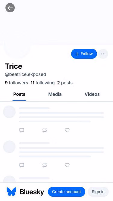 Screenshot of beatrice.exposed