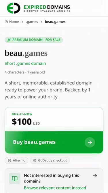 Screenshot of beau.games