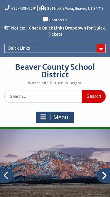Screenshot of beaver.k12.ut.us
