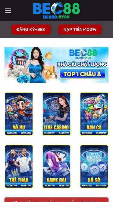 Screenshot of bec88.cyou