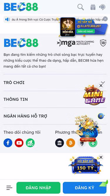 Screenshot of bec88.today