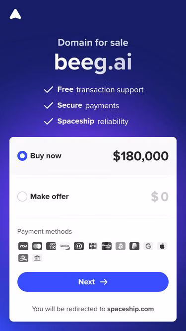 Screenshot of beeg.ai