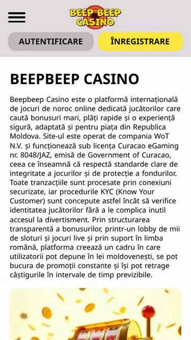 Screenshot of beepbeepcasino.md