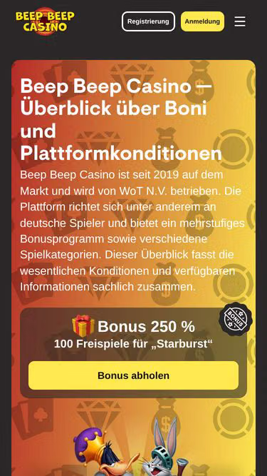 Screenshot of beepbeepcasino.vip