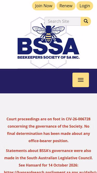 Screenshot of bees.org.au
