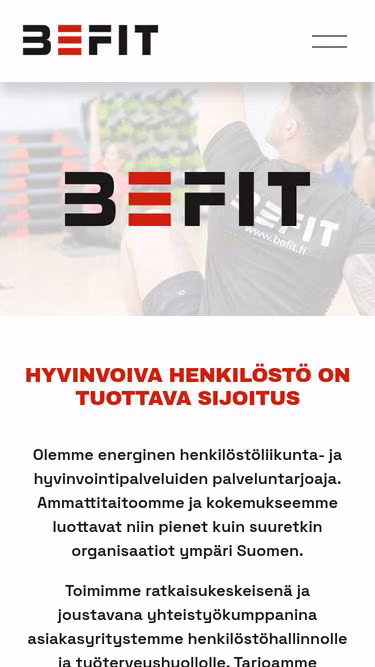 Screenshot of befit.fi