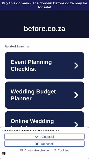 Screenshot of before.co.za