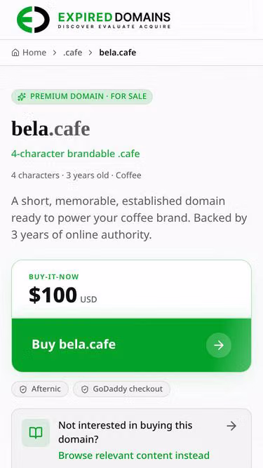 Screenshot of bela.cafe