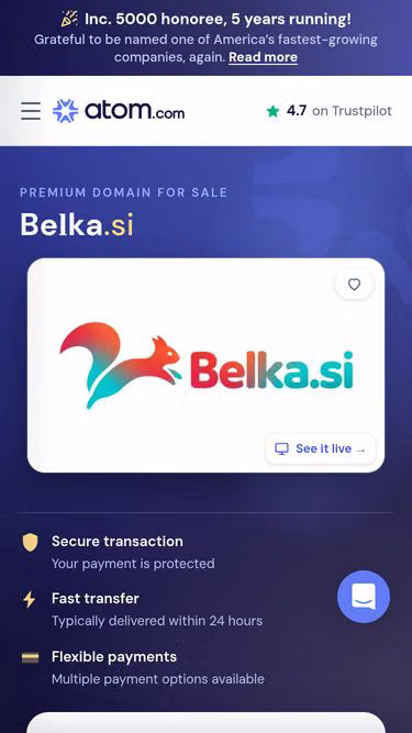Screenshot of belka.si