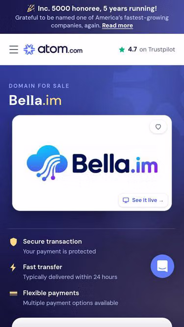 Screenshot of bella.im