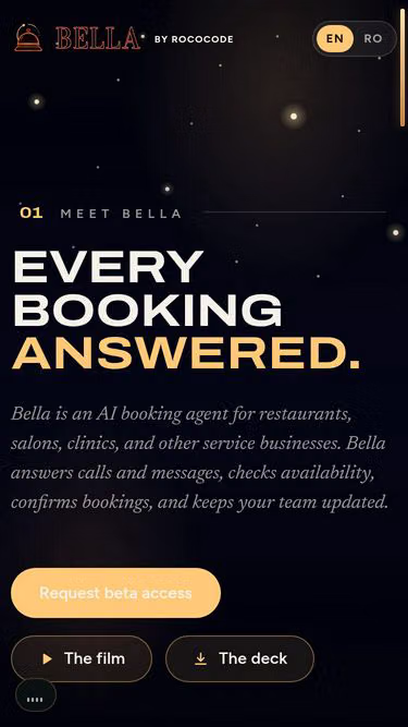 Screenshot of bella.to