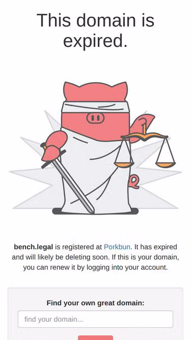 Screenshot of bench.legal