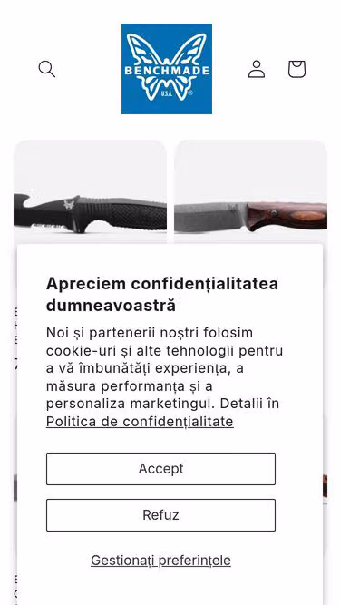 Screenshot of benchmade.ro
