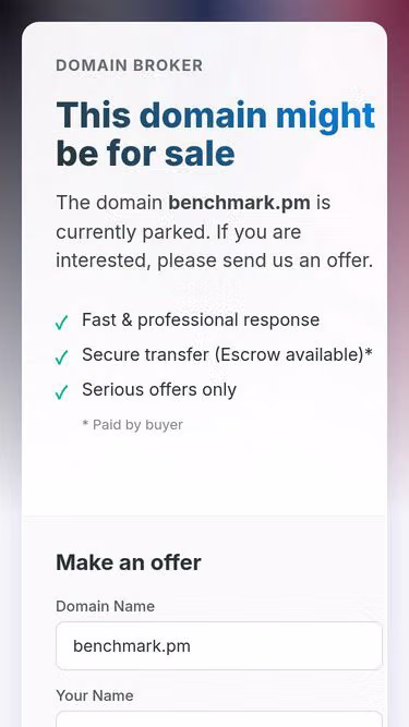 Screenshot of benchmark.pm