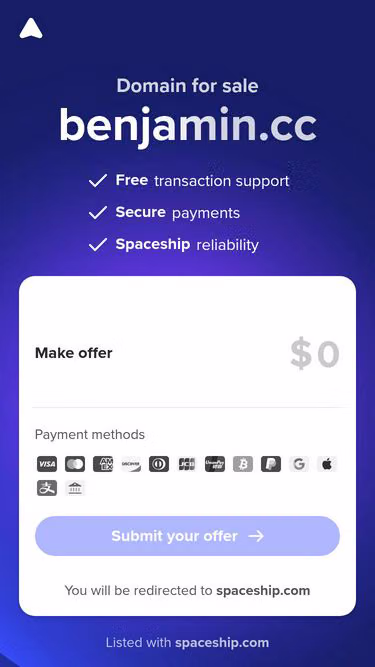 Screenshot of benjamin.cc