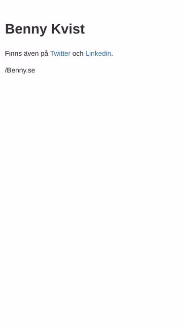Screenshot of benny.se