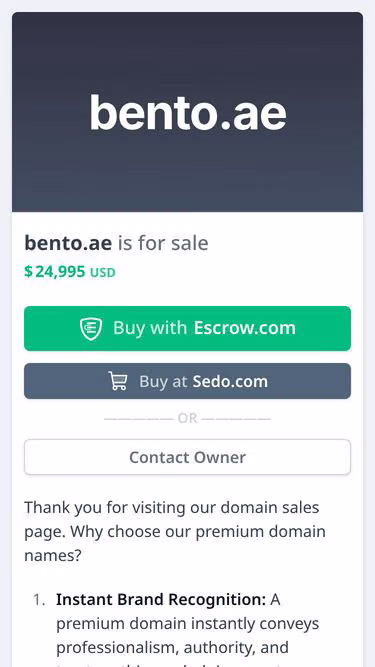 Screenshot of bento.ae