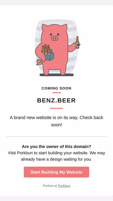Screenshot of benz.beer