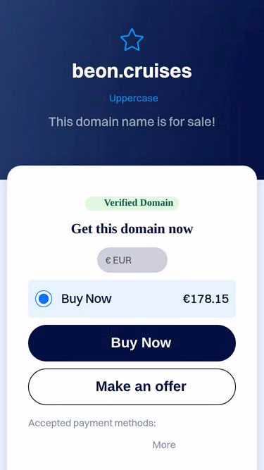 Screenshot of beon.cruises