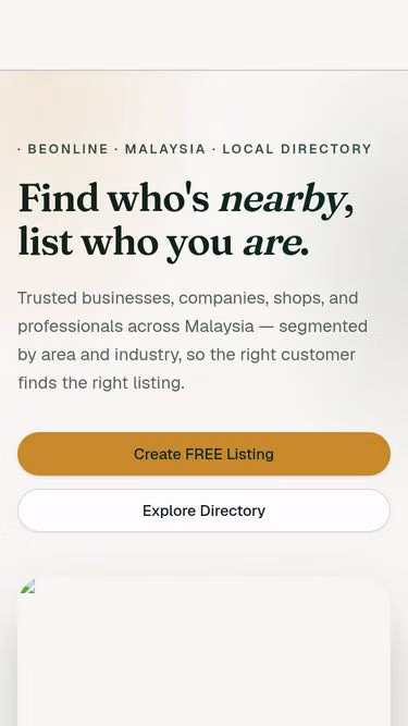 Screenshot of beonline.com.my