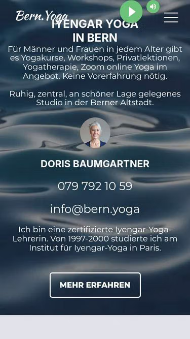 Screenshot of bern.yoga