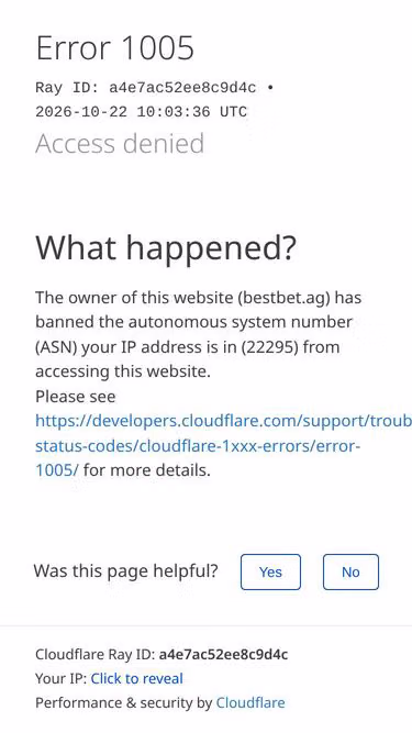 Screenshot of bestbet.ag