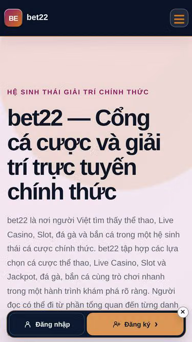 Screenshot of bet22.art
