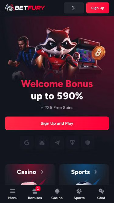 Screenshot of betfury.ca